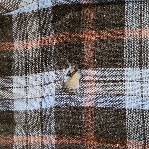 briggs Blue Plaid Flannel Button Down Shirt Jacket - Picture 6 of 10